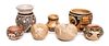 Seven Nampeyo Clan Hopi Miniature Pottery Items Height of tallest 2 1/4 inches.