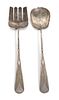 A Navajo Silver Serving Set Length 10 3/4 inches.