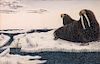 James Kivetoruk Moses, (American, 1900-1982), Polar Bear and Walruses