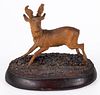 AMERICAN CARVED WOODEN STAG WITH MOUNT VERNON ASSOCIATION