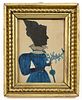 PUFFY SLEEVE ARTIST (NEW ENGLAND, ACTIVE C. 1820), ATTRIBUTED, FOLK ART HOLLOW-CUT SILHOUETTE OF A WOMAN