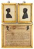 PAIR OF MOSES CHAPMAN (AMERICAN, 1783-1821) FOLK ART HOLLOW-CUT SILHOUETTES
