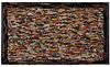 AMERICAN FOLK ART HOOKED AND CLIPPED RUG