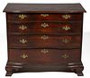 DIMINUTIVE CONNECTICUT CHIPPENDALE "OXBOW" BIRCH CHEST OF DRAWERS