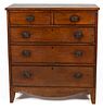 FINE NEW ENGLAND FEDERAL FIGURED TIGER MAPLE CHEST OF DRAWERS