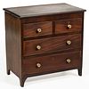 NEW ENGLAND FEDERAL MAHOGANY MINIATURE CHEST OF DRAWERS