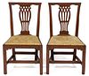 PAIR OF VIRGINIA CHIPPENDALE WALNUT SIDE CHAIRS