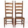 PAIR OF SOUTHERN, PROBABLY VIRGINIA, WALNUT LADDERBACK SIDE CHAIRS