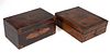 AMERICAN OR BRITISH MAHOGANY INLAID BOXES, LOT OF TWO