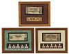CIVIL WAR CURRENCY AND RELICS, LOT OF THREE FRAMES