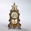 Louis XVI-style Gilt and Porcelain Shelf Clock
