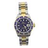 Rolex Submariner Blue 18k Gold Steel Watch 16613T