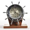 Chelsea Nickel-plated Yacht Wheel Ship's Bell Shelf Clock