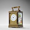 French Hour-repeating Carriage Clock with Decorated Panels