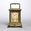 Patinated Brass and Glass Carriage Clock