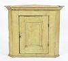American Country Green-Painted Corner Cupboard