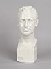 White-Painted Plaster Bust of a Gentleman