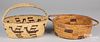 Two Papago Indian handled baskets