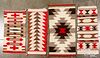 Four Navajo Indian woven rug textiles