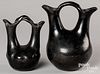 Santa Clara Pueblo Indian blackware wedding vases