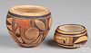 Two Hopi Pueblo Indian polychrome pottery vessels