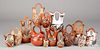 Fourteen Jemez Indian pottery wedding vases