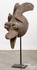 African Mambila "Suah Buah" wooden mask on stand