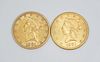 (2) Liberty Head $10 Gold Coins.