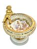 A French Champleve Enamel Bronze & Marble Centerpiece