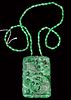 An Antique Chinese Green Jade Pendant Plaque
