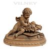 19th C. FRENCH "VILNEY" TERRACOTTA FIGURE OF A PUTTO