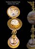 Large 19th C. Viennese Enamel Gilt Bronze Clock