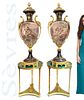 A MONUMENTAL PAIR OF SEVRES COBALT VASES, SIGNED MAXANT
