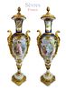 A Pair of  Art Nouveau Sevres Porcelain Vases