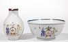 CHINESE EXPORT PORCELAIN AMERICAN MARKET TEA ARTICLES, LOT OF TWO