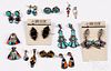 Navajo and Zuni Indian stone and inlay earrings