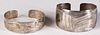 Two Haida Indian silver cuff bracelets