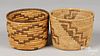 Two Papago Indian coiled baskets