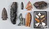 Native American Indian stone tools and points
