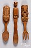 Pacific Northwest Coast Indian effigy utensils