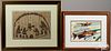 Five framed Native American Indian artworks