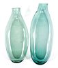 FREE-BLOWN GLASS FLASKS, LOT OF TWO