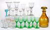 ASSORTED GLASS DRINKING ARTICLES, LOT OF 19