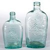 GXIII-49 AND GXIII-53 BALTIMORE GLASS WORKS FLASKS, LOT OF TWO