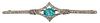 18kt. and Platinum Blue Zircon Diamond Bar Brooch 