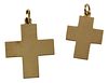 Two 18kt. Solid Gold Greek Crosses