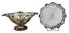 George III English Silver Salver and Basket