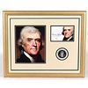 Thomas Jefferson 18x22 Custom Framed Display with (1) Hand-Written Word From Letter (JSA LOA)