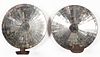AMERICAN SHEET-IRON / TIN AND MIRROR PAIR OF CANDLE WALL SCONCES,