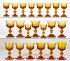 VICTORIAN AMBER CUT GLASS DRINKING ARTICLES, LOT OF 21
